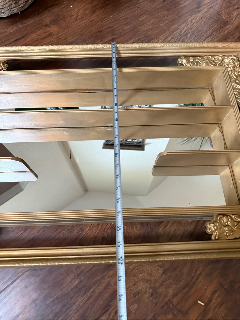 Vtg MCM Illinois Moulding Co Gold Gilt  Mirror Shadow Box Wall Shelf